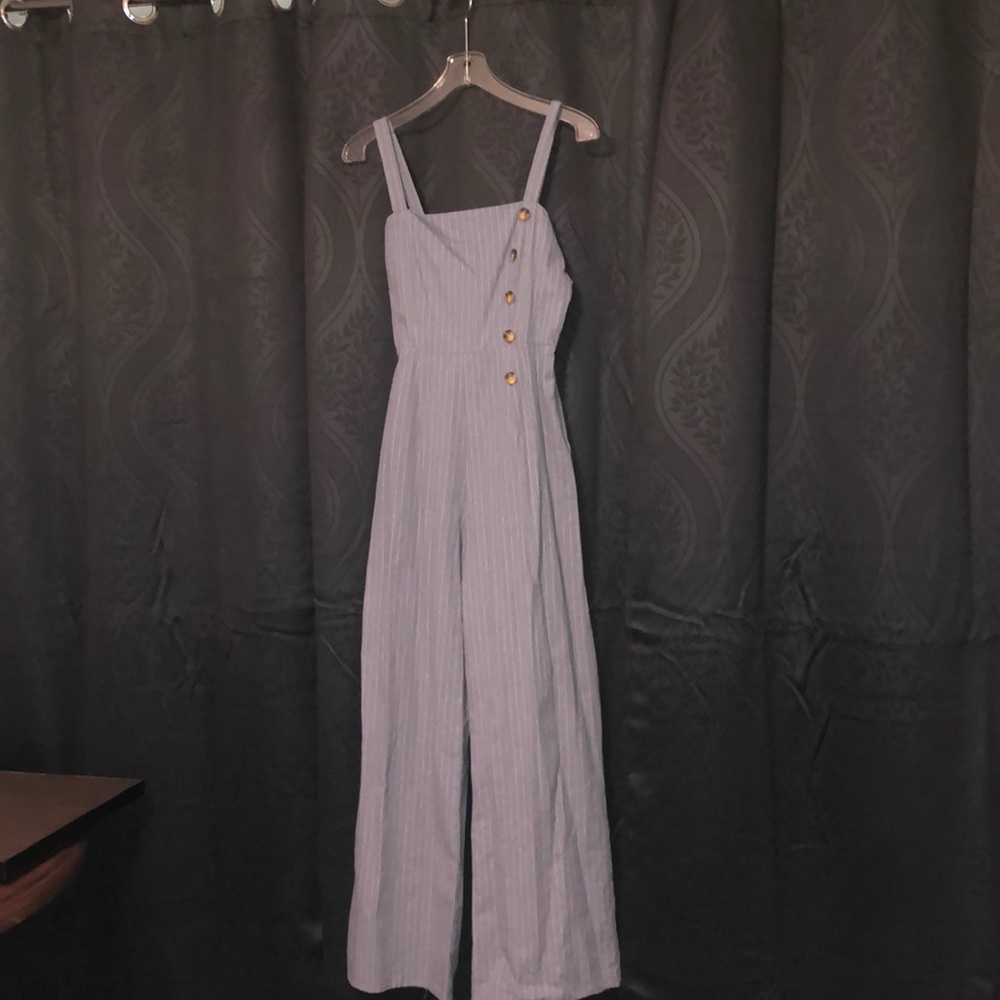 The cutest jumpsuit ever!!!  Blue pin stripe